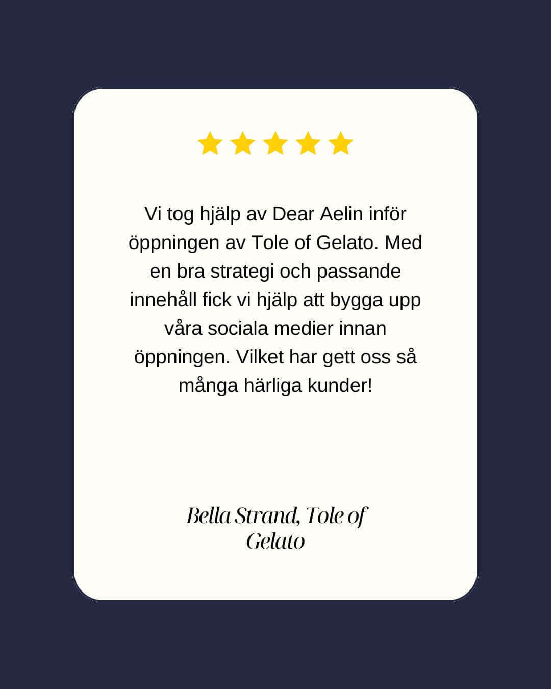 Recension Tole of Gelato